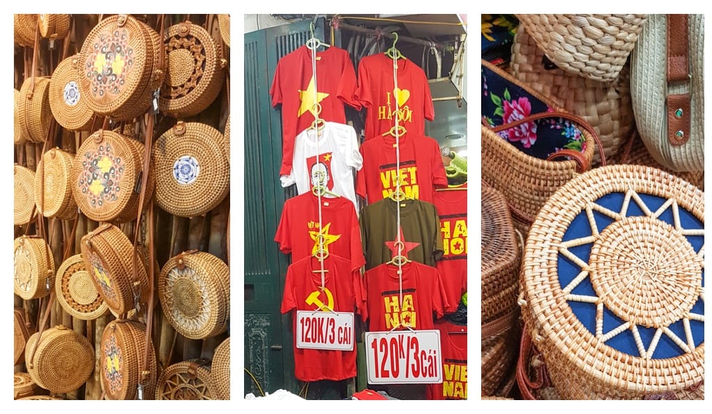 Atrakcje i suweniry, które można kupić na nocnym targu w Hanoi, marzec 2019 r.