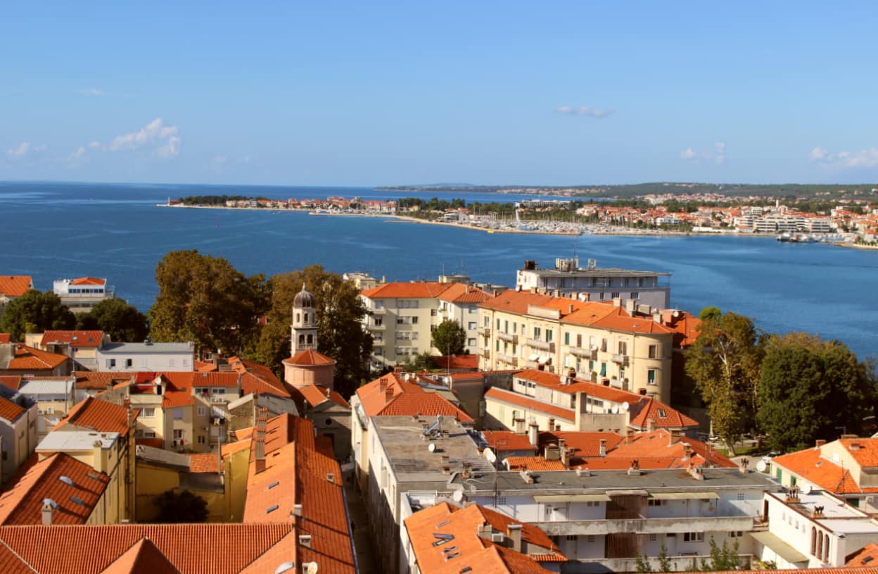 Zadar Chorwacja widok na miasto z wieży przy kościele Św. Donata