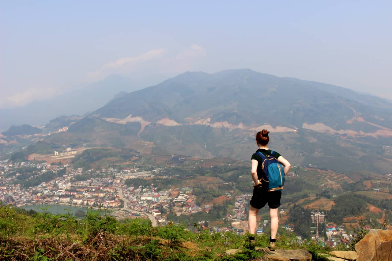 Trekking w Wietnamskich górach, widok na Sapa i okoliczne wioski, Wietnam 2019 r.